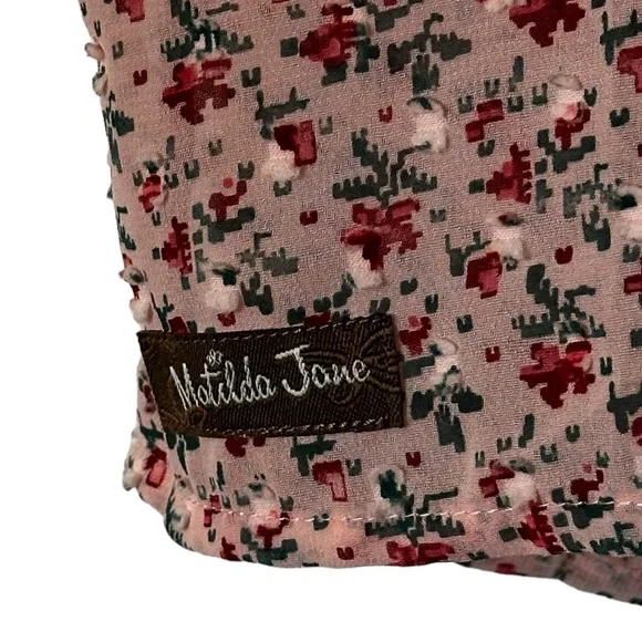 Matilda Jane Clothing blouse, pink with floral embroidery. Size XL - Picture 3 of 11